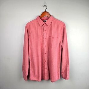 THE NORTH FACE Casual Button Down Long Sleeve Red Shirt Men Size L Preppy Office